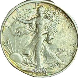 1934 WALKING LIBERTY SILVER HALF DOLLAR Rainbow Toned Uncirculated