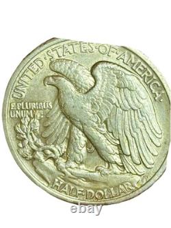 1934 WALKING LIBERTY SILVER HALF DOLLAR Rainbow Toned Uncirculated