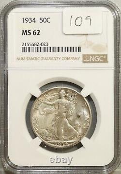 1934 Walking Liberty Half Dollar 50c NGC MS62 #2-023