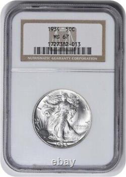 1934 Walking Liberty Silver Half Dollar MS67 NGC