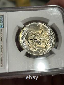 1934 Walking Liberty Silver Half Dollar NGC MS-65 Gem Beautiful Toned Luster++