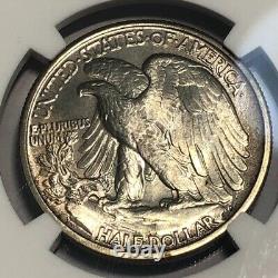 1934 killer gem BU WALKING LIBERTY silver half dollar. NGC MS65. #mdr011