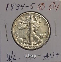 1934-s Walking Liberty Half Dollar-au+-about Uncirculated Plus