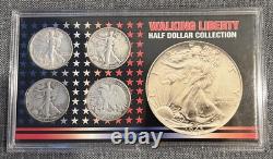 1935-1945PDS Walking Liberty Half Dollar Set of 4 Silver Coins