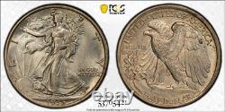 1935-P PCGS MS64 Walking Liberty Half Dark Iridescent 40th Anniversary Label
