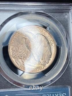 1935-P PCGS MS64 Walking Liberty Half Dark Iridescent 40th Anniversary Label