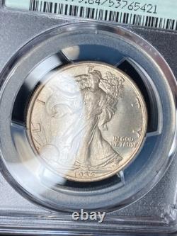1935-P PCGS MS64 Walking Liberty Half Dark Iridescent 40th Anniversary Label