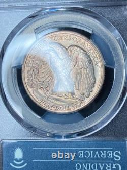 1935-P PCGS MS64 Walking Liberty Half Dark Iridescent 40th Anniversary Label