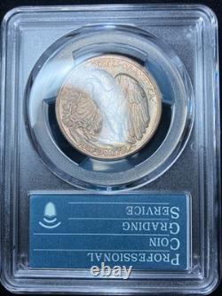 1935-P PCGS MS64 Walking Liberty Half Dark Iridescent 40th Anniversary Label