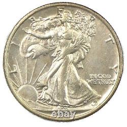 1935-S 50c Walking Liberty Silver Half Dollar San Francisco AU/BU Cleaned