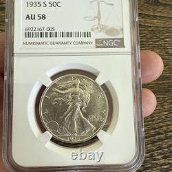 1935-S AU 58 Walking Liberty