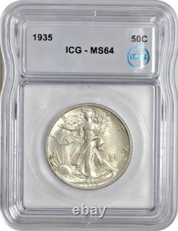 1935 Walking Liberty Half Dollar 50C ICG MS64 Choice Uncirculated
