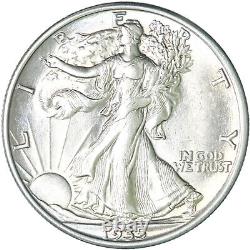 1935 Walking Liberty Half Dollar 90% Silver BU US Coin See Pics R478