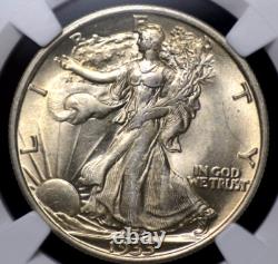 1935 Walking Liberty Half Ngc Ms 62 Lovely Original Soft White With A Hint Of