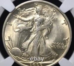 1935 Walking Liberty Half Ngc Ms 62 Lovely Original Soft White With A Hint Of