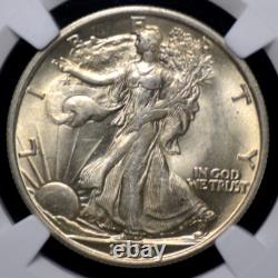 1935 Walking Liberty Half Ngc Ms 62 Lovely Original Soft White With A Hint Of