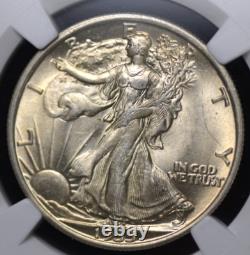 1935 Walking Liberty Half Ngc Ms 62 Lovely Original Soft White With A Hint Of
