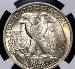 1935 Walking Liberty Half Ngc Ms 62 Lovely Original Soft White With A Hint Of