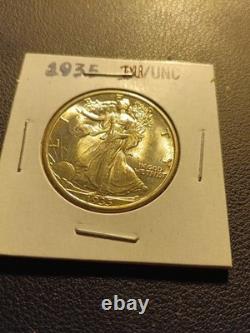1935 Walking Liberty Silver Half Dollar 90% Philadelphia Nice BU