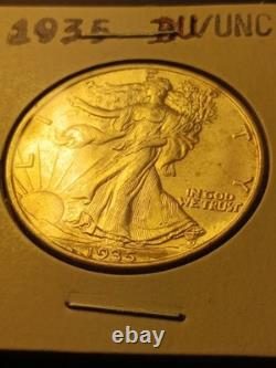 1935 Walking Liberty Silver Half Dollar 90% Philadelphia Nice BU
