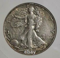 1936-D Walking Liberty Half Dollar DBL DIE OBV! ANACS AU Details! -d8105cxxx