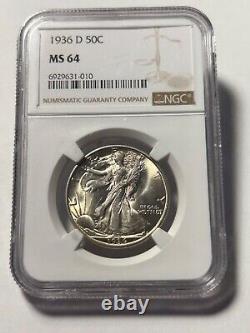 1936 D Walking Liberty Half Dollar MS64 NGC