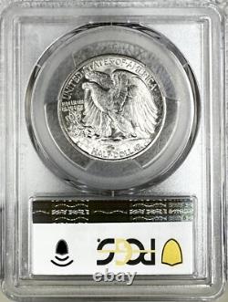 1936 D Walking Liberty Silver Half Dollar Pcgs Au58 Classic Blue Label