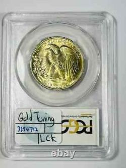 1936 P Walking Liberty Half Dollar PCGS MS-65 Gold Toning