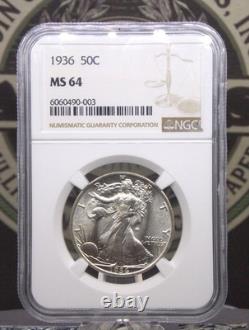 1936 P Walking Liberty SILVER Half Dollar 50c NGC MS64 #003 Unc BU ECC&C, Inc