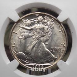 1936 P Walking Liberty SILVER Half Dollar 50c NGC MS64 #023 Unc BU ECC&C, Inc