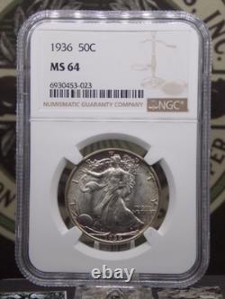 1936 P Walking Liberty SILVER Half Dollar 50c NGC MS64 #023 Unc BU ECC&C, Inc