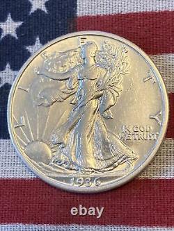 1936-S Walking Liberty Silver Half Dollar AU/UNC! GOOD DATE! AMAZING COIN