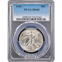 1936 Walking Liberty Half (50c) PCGS MS65