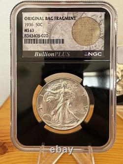 1936 Walking Liberty Half Dollar 50c NGC MS63 With Original Bag Fragment