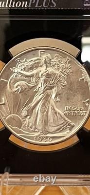 1936 Walking Liberty Half Dollar 50c NGC MS63 With Original Bag Fragment