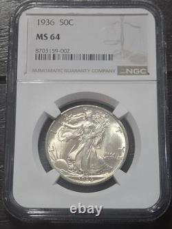 1936 Walking Liberty Half Dollar NGC MS64 Better Date 50C