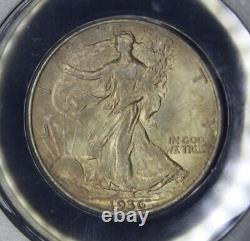 1936 Walking Liberty Silver Half Dollar Graded Coin ANACS MS64 Nicely Toned