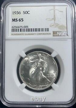 1936 Walking Liberty Silver Half Dollar NGC MS65