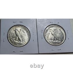 1936 and 1940 Walking Liberty Half Dollar Silver Coin Lot US Mint 50 Cent Piece