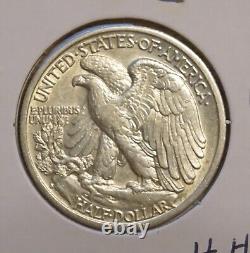 1936-s Walk. Liberty Half Dollar-au+/bu-about Uncirculated Plus To Uncirculated