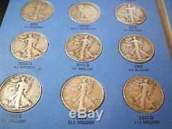 1937 1947 Complete Set Liberty Walking Half Dollars Silver 30 Coin Lot 1938 D