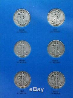 1937-1947 PDS Walking Liberty Silver Half Dollar Set 50c Complete Short #3