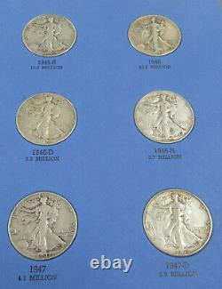 1937-1947 Walking Liberty Silver Half Dollars Complete Set of 30- Coins