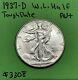 1937-d Walking Liberty Half Dollar 50c Au About Uncirculated 90% Silver