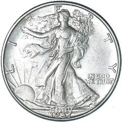 1937 D Walking Liberty Half Dollar 90% Silver About Uncirculated See Pics S178