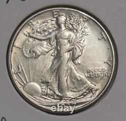 1937 D Walking Liberty Half Dollar-au+ About Uncirculated