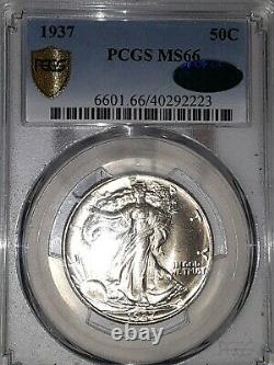 1937 P PCGS MS-66 Walking Liberty CAC No Toning Exquisite, Exceptional Coin