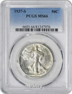 1937-S Walking Liberty Silver Half Dollar MS66 PCGS