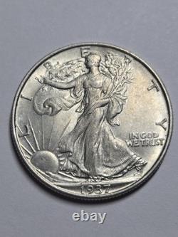 1937 Walking Liberty Half Dollar Borderline Uncirculated (AU++) 90% Silver