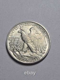 1937 Walking Liberty Half Dollar Borderline Uncirculated (AU++) 90% Silver